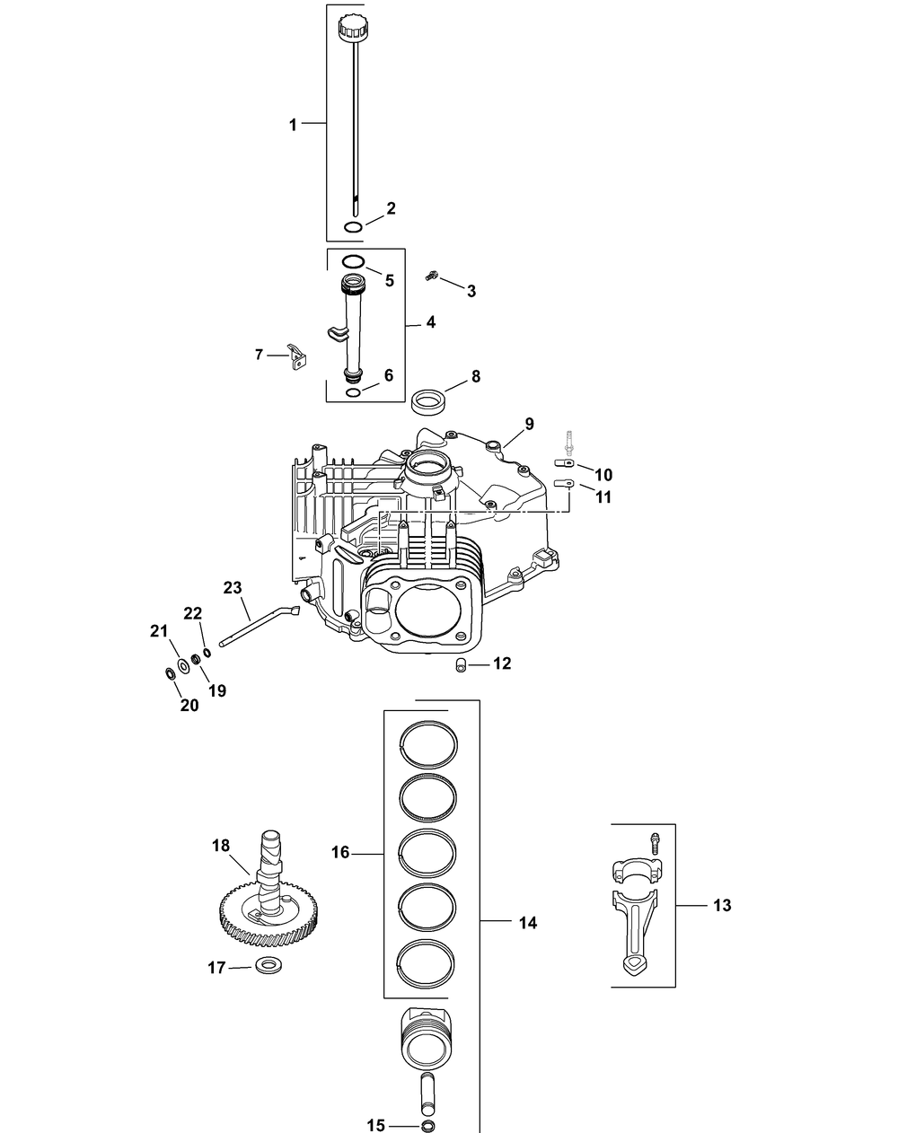 Sv810 Crankcase Diagram and Parts List for Z-FORCE44 17AF3AGL-17AF3AGL010 Cub Cadet Lawn Tractor